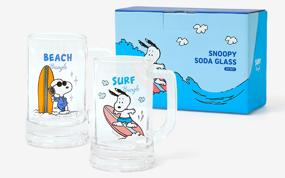 Peanuts Snoopy Soda Glass 2P Set | DKshop