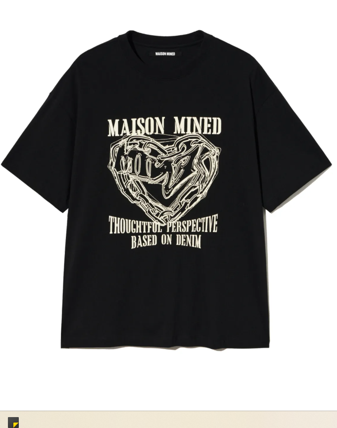 MAISON MINED DOODLE HEART HALF T Shirt MAISON MINED  DKshop