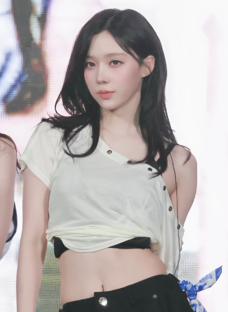 PLEASENOFOLLOW Harry Button Unbal Shirring Short Top (aespa Winter Wear) PLEASENOFOLLOW  DKshop