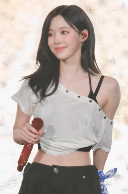 PLEASENOFOLLOW Harry Button Unbal Shirring Short Top (aespa Winter Wear) PLEASENOFOLLOW  DKshop