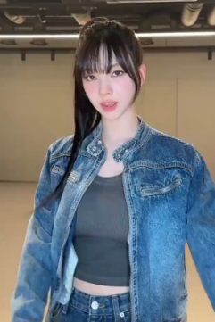 MILLO WOMEN Washed Denim Racing Jacket (aespa Karina Wear) SUNBURNPROJECT  DKshop