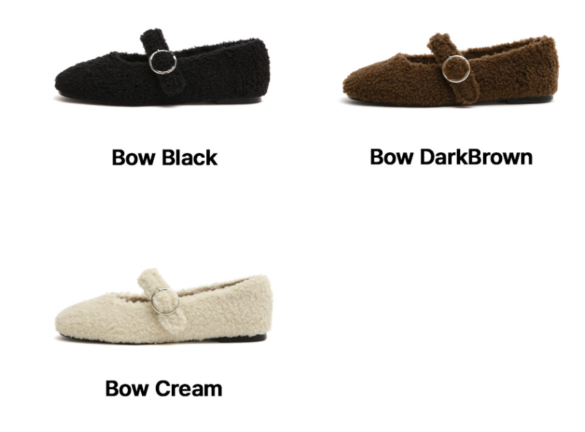 [mac moc] Fluffy Lined Warm Mary Jane Flats mac moc  DKshop