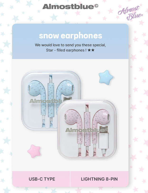 Almost Blue SNOW EARPHONES Almost Blue  DKshop