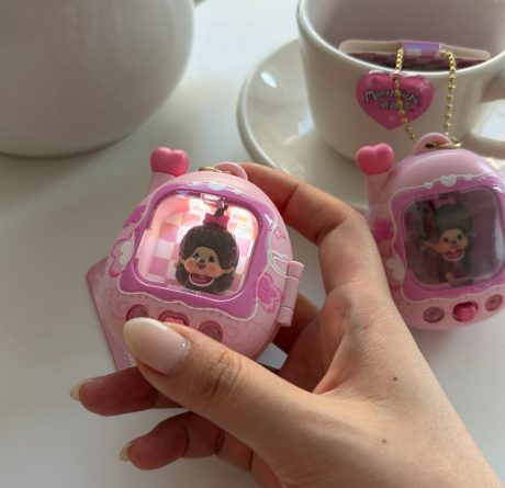 [Bonri] Monchhichi Pink Tamagotchi Keyring Bonri  DKshop