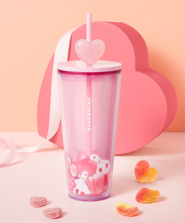 Starbucks Korea - Jelly Duck Heart Charm Cold Cup 591ml Starbucks Korea  DKshop
