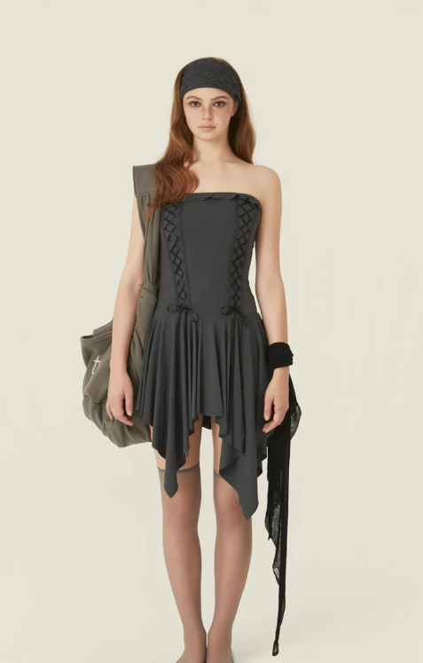 [Tracy's Pick] threetimes Stretch lace up dress threetimes  DKshop