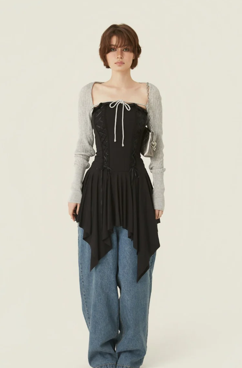 [Tracy's Pick] threetimes Stretch lace up dress threetimes  DKshop