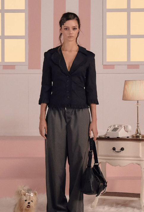 [Tracy's Pick] Button frill jacket threetimes  DKshop