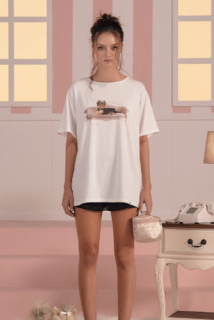 [Tracy's Pick] threetimes Ribbon yorkie tee threetimes  DKshop