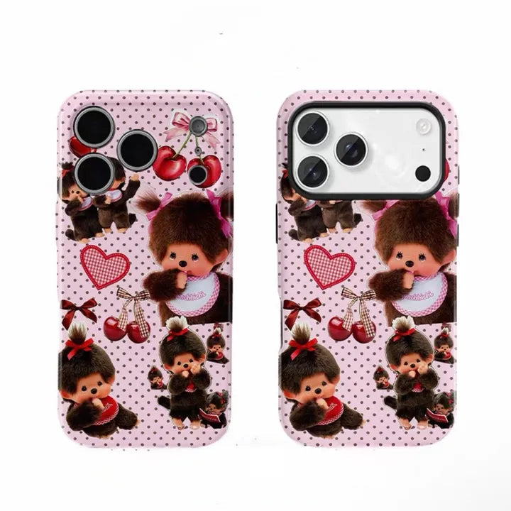PrettyZ Heart-Filled Monchhichi Phone Case PrettyZ  DKshop
