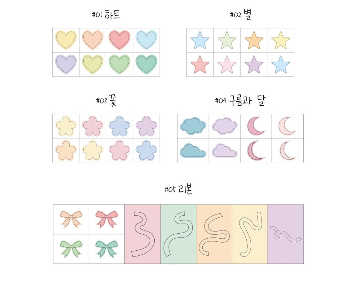 [DIAMI] Gra Stencil Sticker 5-Sheet Set SARACEN  DKshop