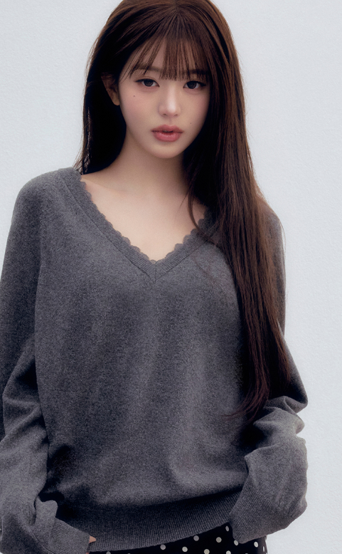 rolarola LACE V NECK KNIT (Jang Wonyoung WEAR) rolarola  DKshop