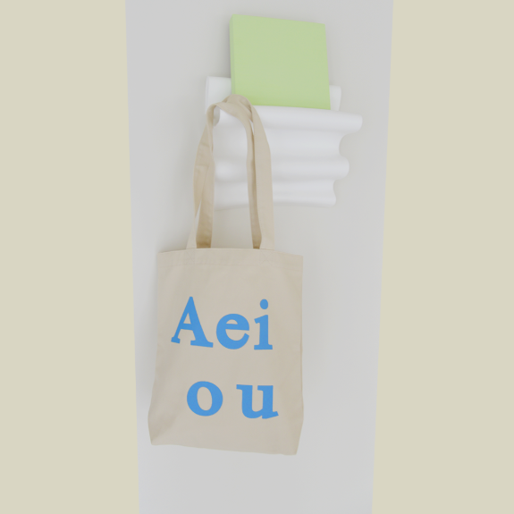 Aeiou Logo Bag (Cotton 100%) Afternoon Beige Aeiou  DKshop