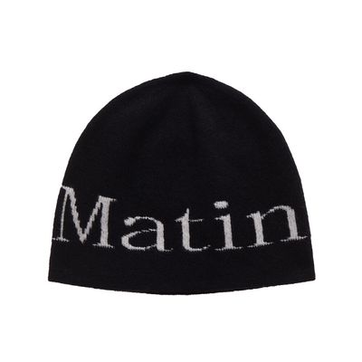 Matin Kim LOGO JACQUARD SHORT BEANIE