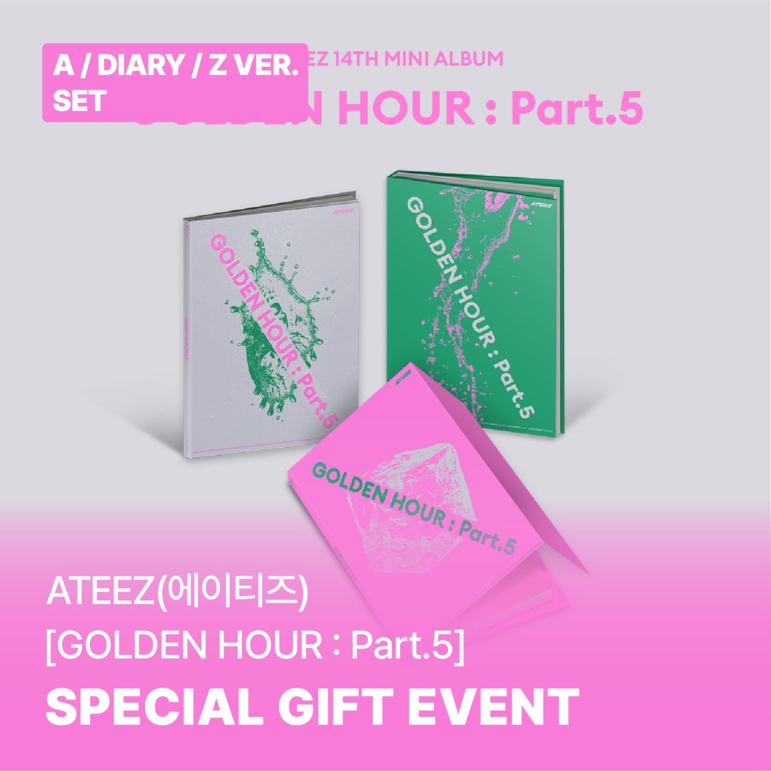 [POB Selectable] [PRE-ORDER] ATEEZ - 14th Mini Album GOLDEN HOUR : Part.5 (PHOTOBOOK) ATEEZ  DKshop