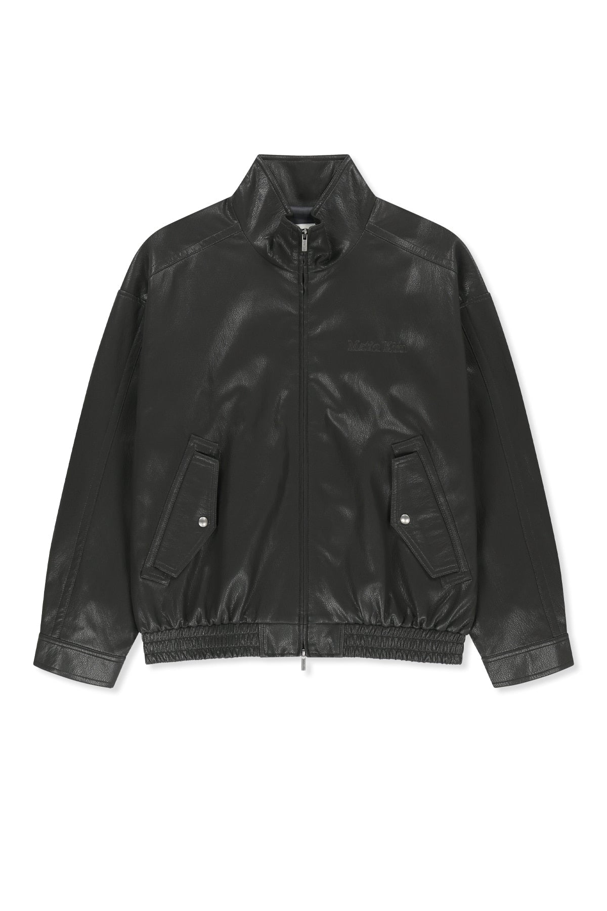 [Matin Kim X TWICE MOMO] SMALL LOGO FAUX LEATHER HIGH NECK JUMPER Matin Kim  DKshop