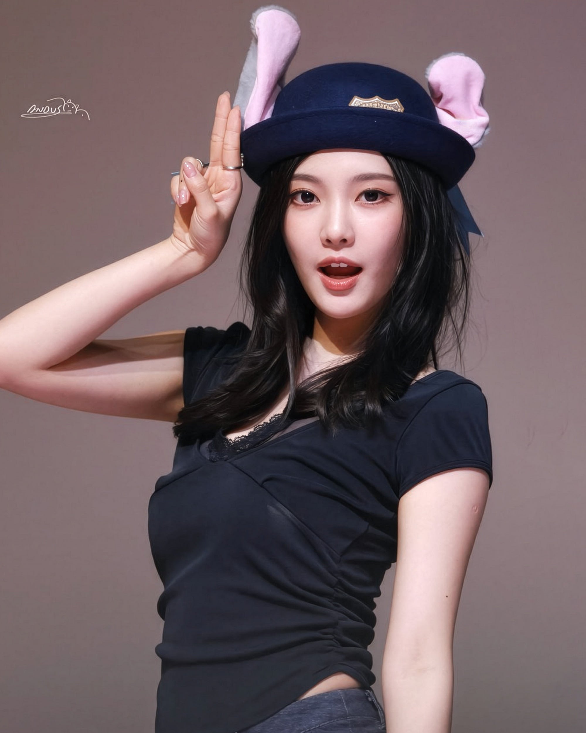 PLEASENOFOLLOW Amelia Lace Halter Short Sleeve Top (aespa ningning WEAR) PLEASENOFOLLOW  DKshop