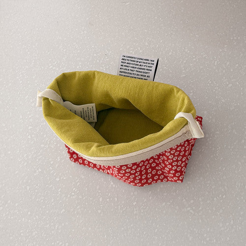 Aeiou Basic Pouch (L size) Flower Apron Red Aeiou  DKshop