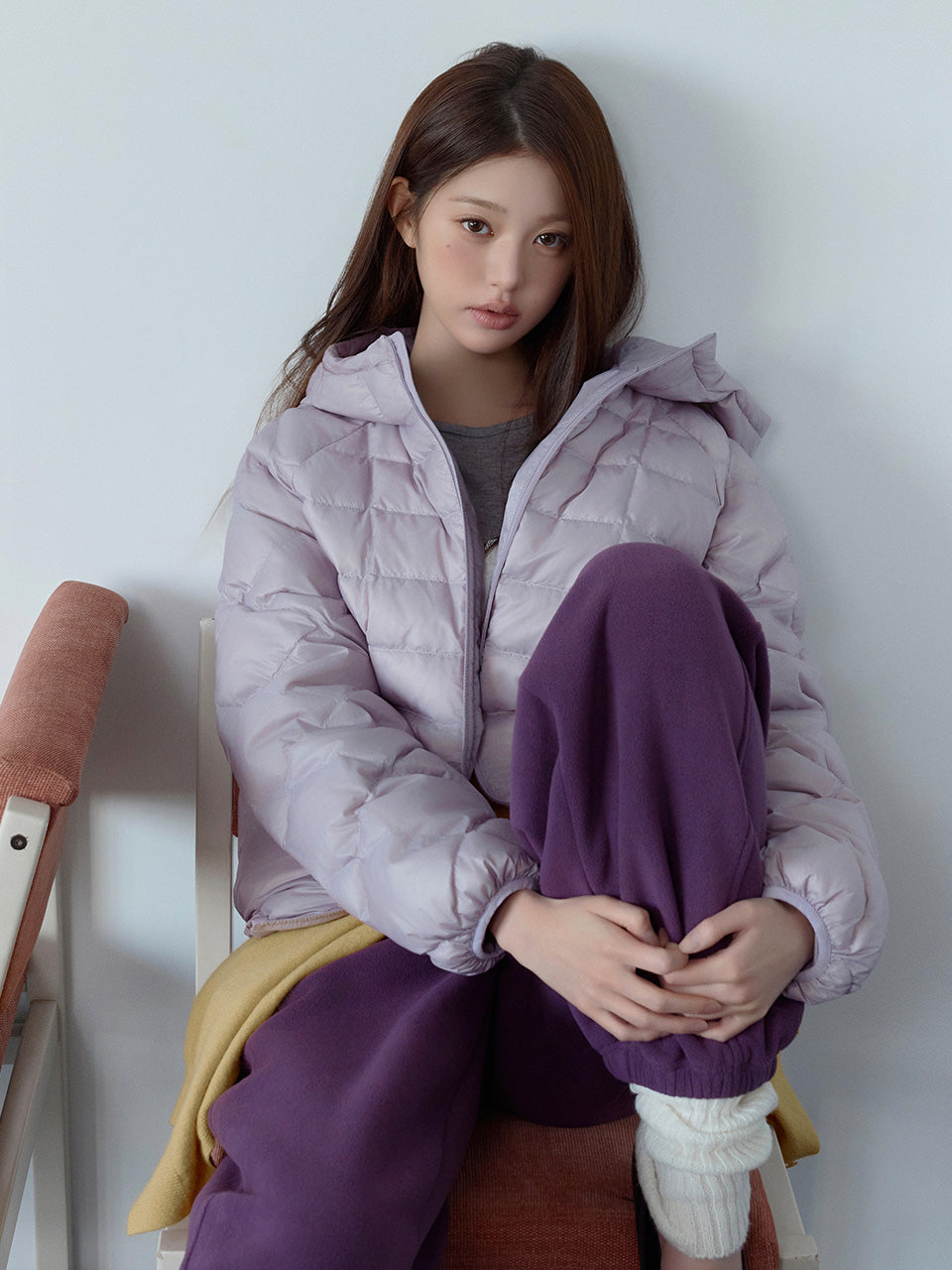 rolarola FLEECE CURVED JOGGER PANTS DEEP PURPLE (Jang Wonyoung WEAR) rolarola  DKshop