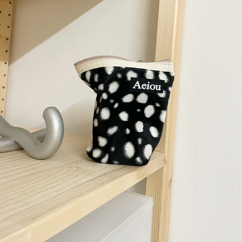 Aeiou Basic Pouch (M size) Velboa Bambi Black Aeiou  DKshop