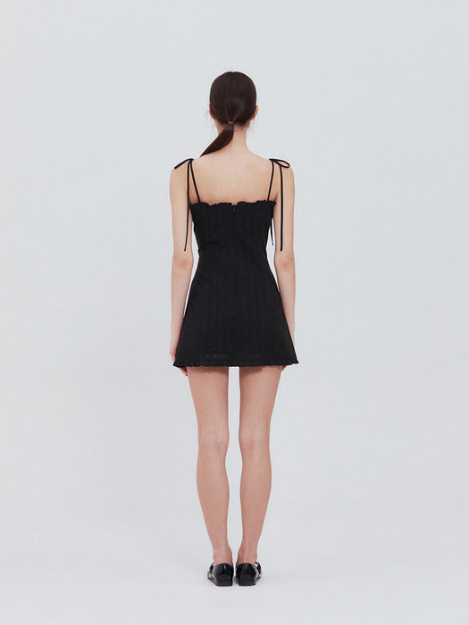 NOT YOUR ROSE Lace frill mini dress (Black) NOT YOUR ROSE  DKshop