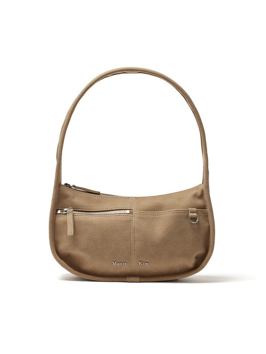 Matin Kim ZIP AROUND SUEDE SHOULDER BAG