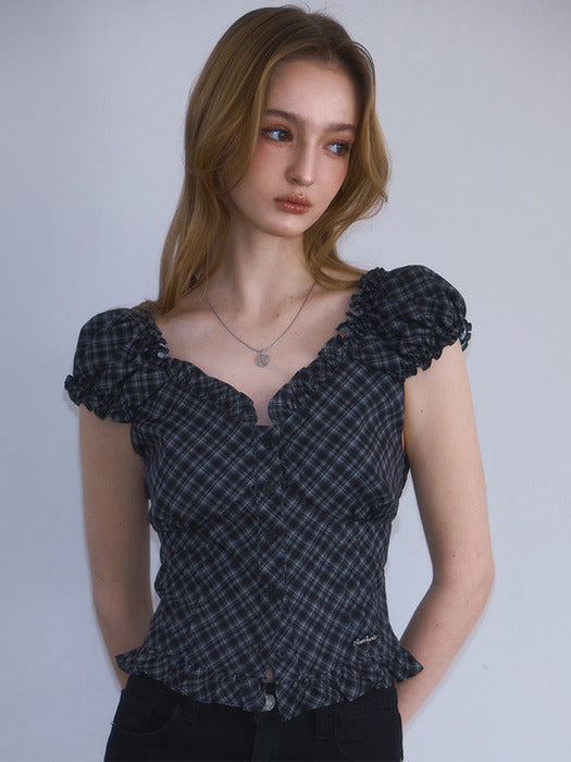 Rose Frantz Frill Shirring Sleeveless Rose Frantz  DKshop