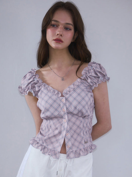 トップス ROSE FRANTZ Frill Shirring Sleeveless Rose Frantz Frill Shirring Sleeveless