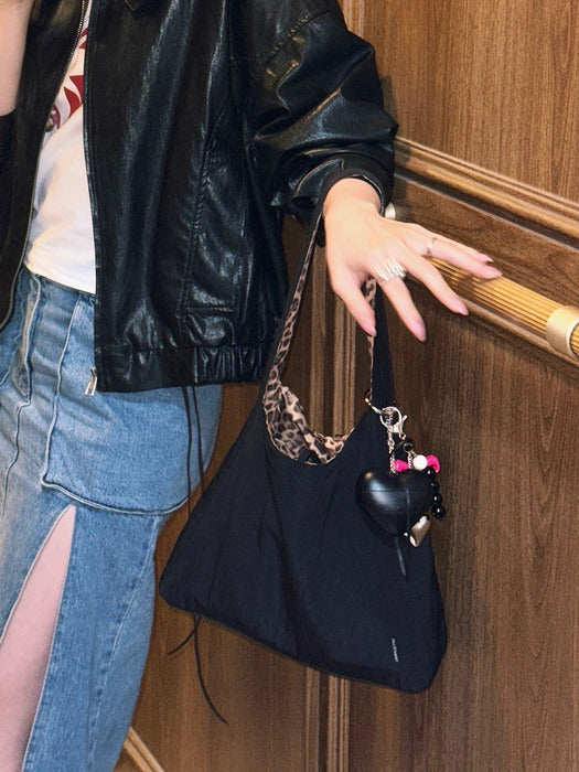 JILLSTUART Black Nylon Reversible Shoulder Bag JILLSTUART  DKshop