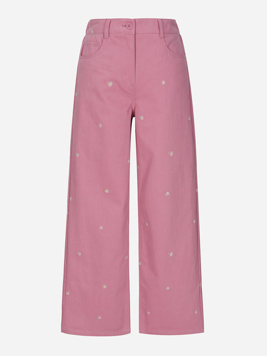 [KiiiKiii PICK] Thursday Island Flower Motive Embroidered Pants Thursday Island  DKshop