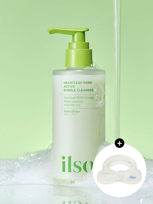 ilso Heartleaf PDRN Active Bubble Cleanser 200ml + Skincare headband ilso  DKshop