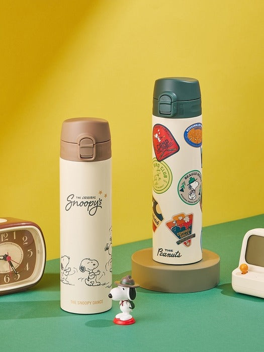 [LocknLock X Peanuts] Snoopy One-Touch Slim Fit Tumbler 400ml 2 colors LocknLock  DKshop