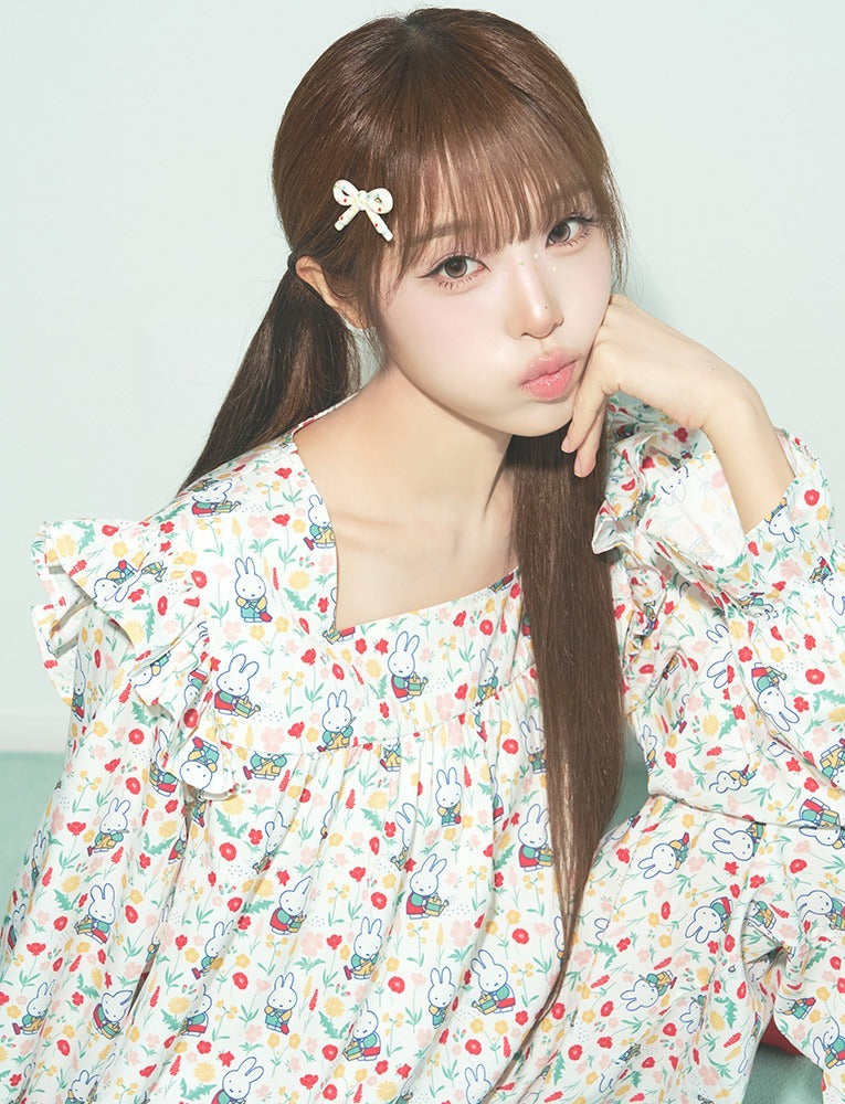 [Judy N X MIFFY] Miffy Red Floral Women's Long Sleeve Pajama Set Judy N  DKshop