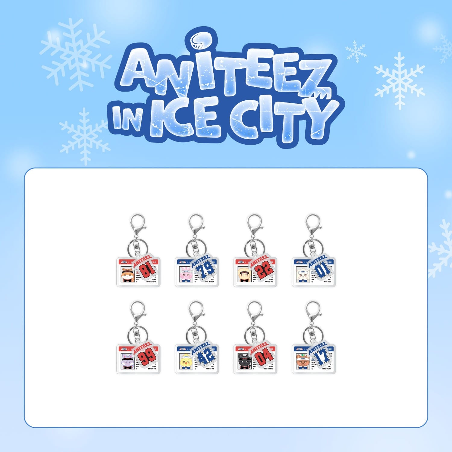 [ANITEEZ IN ICE CITY] ATEEZ - HOCKEY PLAYER CARD ACRYLIC KEYRING | DKshop