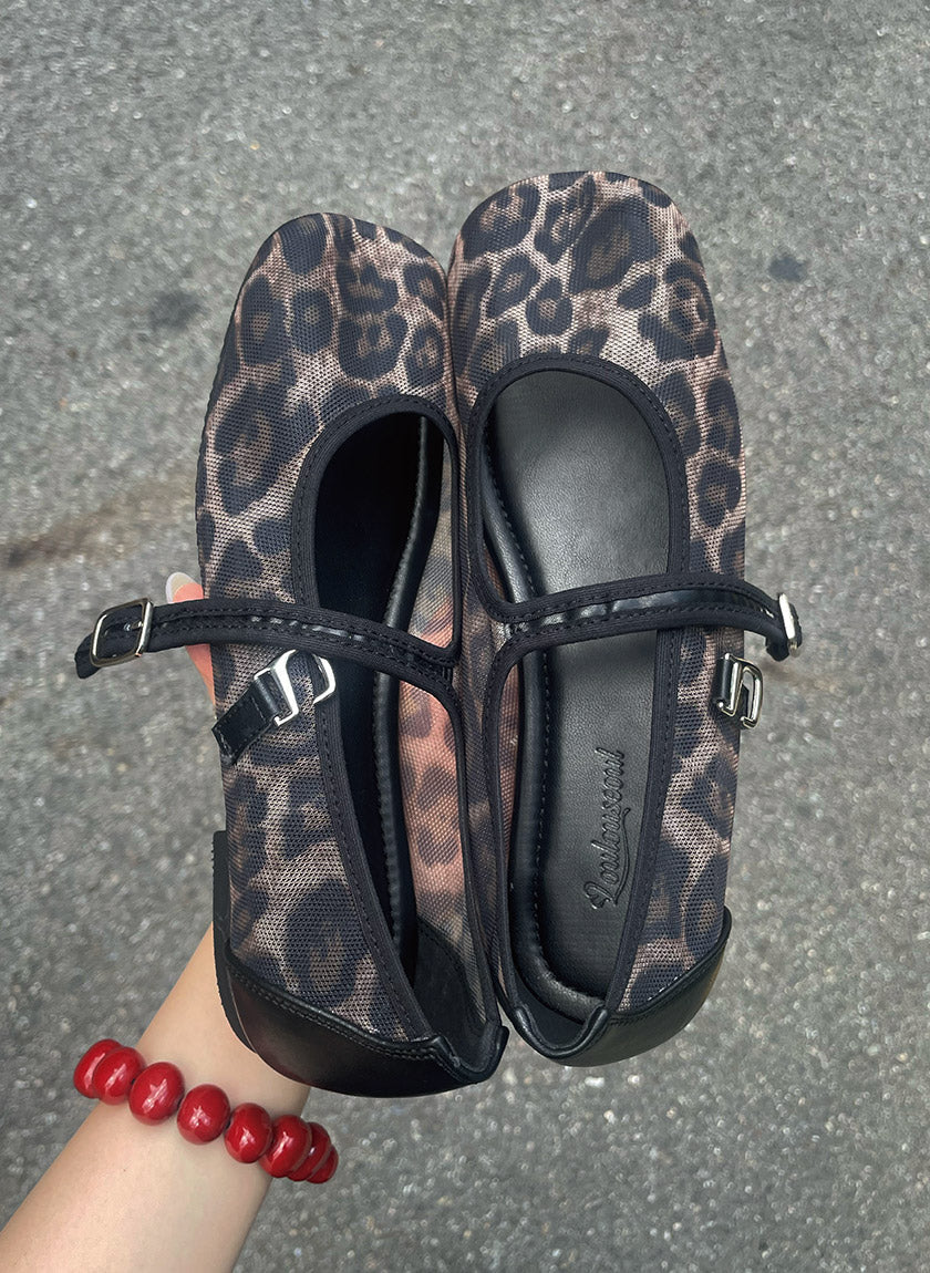 Loulouseoul Leopard Mesh Flat Shoes Loulouseoul  DKshop