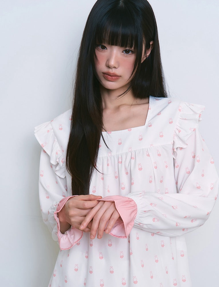 [Judy N X MIFFY] Miffy Creamy Women's Long Sleeve Pajama Set Judy N  DKshop
