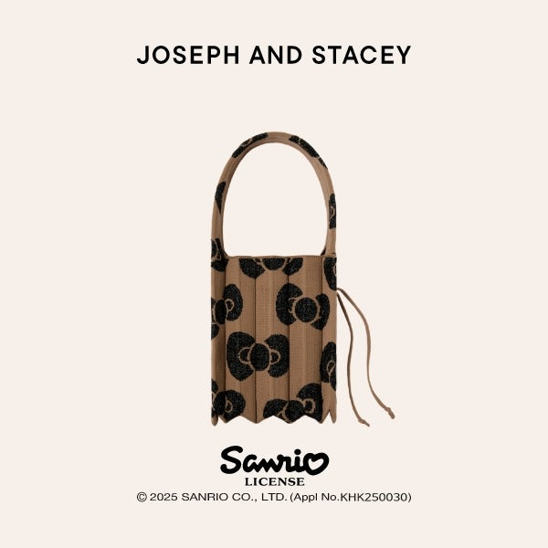 [JOSEPH AND STACEY X  Hello Kitty] Lucky Pleats Knit Leopard Bag S