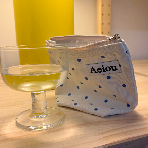 Aeiou Basic Pouch (M size) Candy Dot Blue Aeiou  DKshop