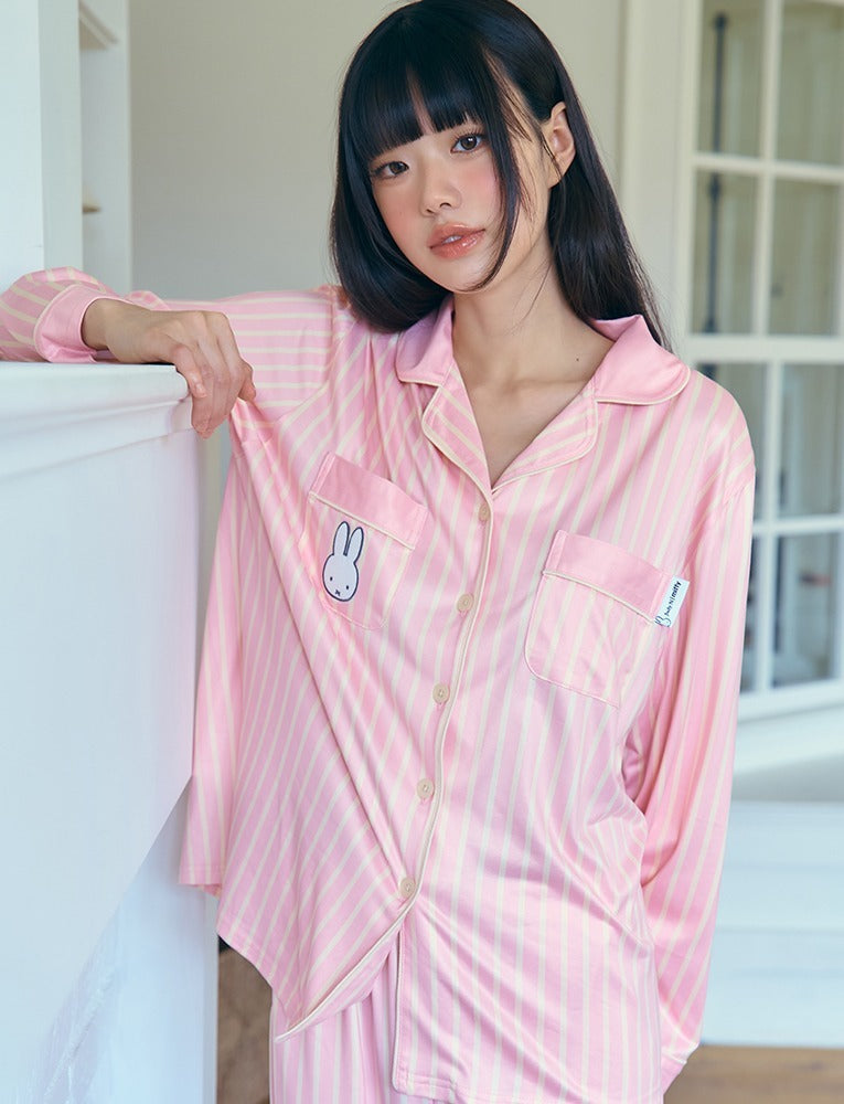 [Judy N X MIFFY] Miffy Carnival Peach Fleece Long Sleeve Pajama Set Judy N  DKshop