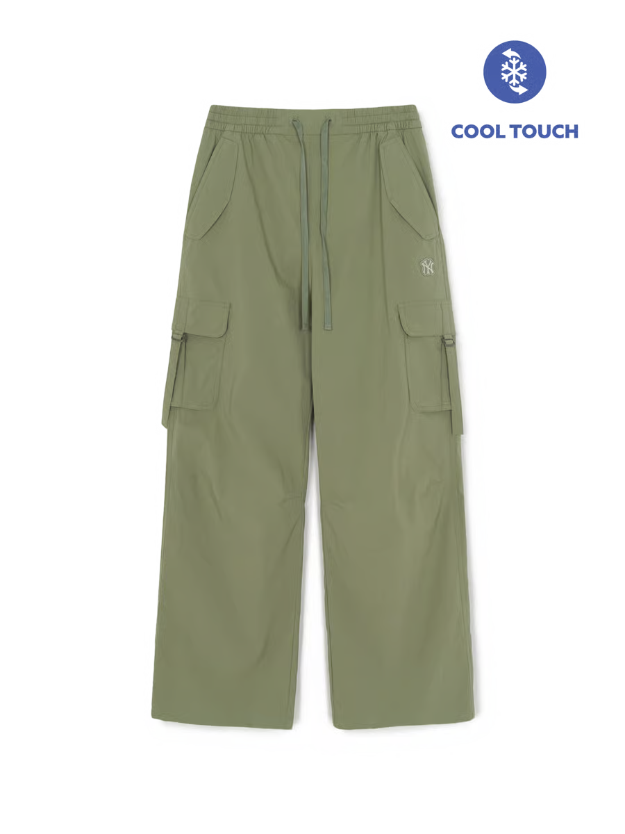 [MLB X KIOF] Women's Cotton-Touch Strap Cargo Semi-Wide Pants MLB  DKshop
