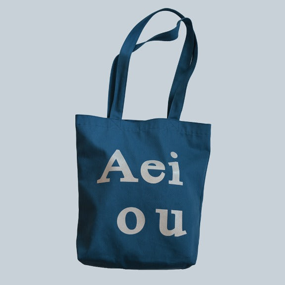 Aeiou Logo Bag (Cotton 100%) Silver Whale Aeiou  DKshop