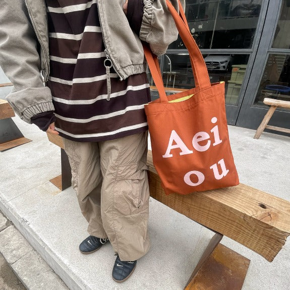 Aeiou Logo Bag (Cotton 100%) Sun Dried Orange Peel Aeiou  DKshop