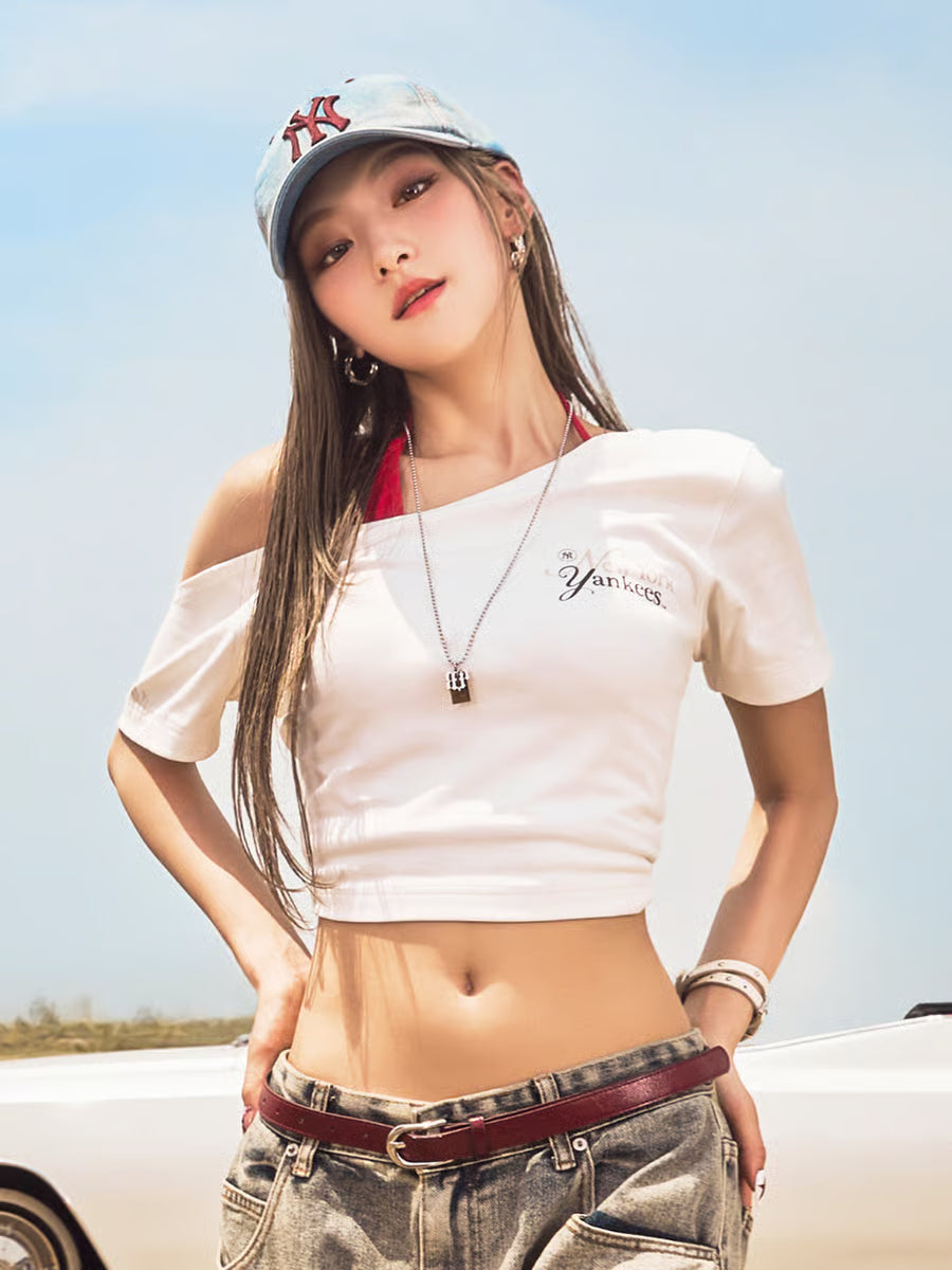 [MLB X KIOF] Sheriff Lettering Semi-Oversized Short-Sleeve T-Shirt MLB  DKshop