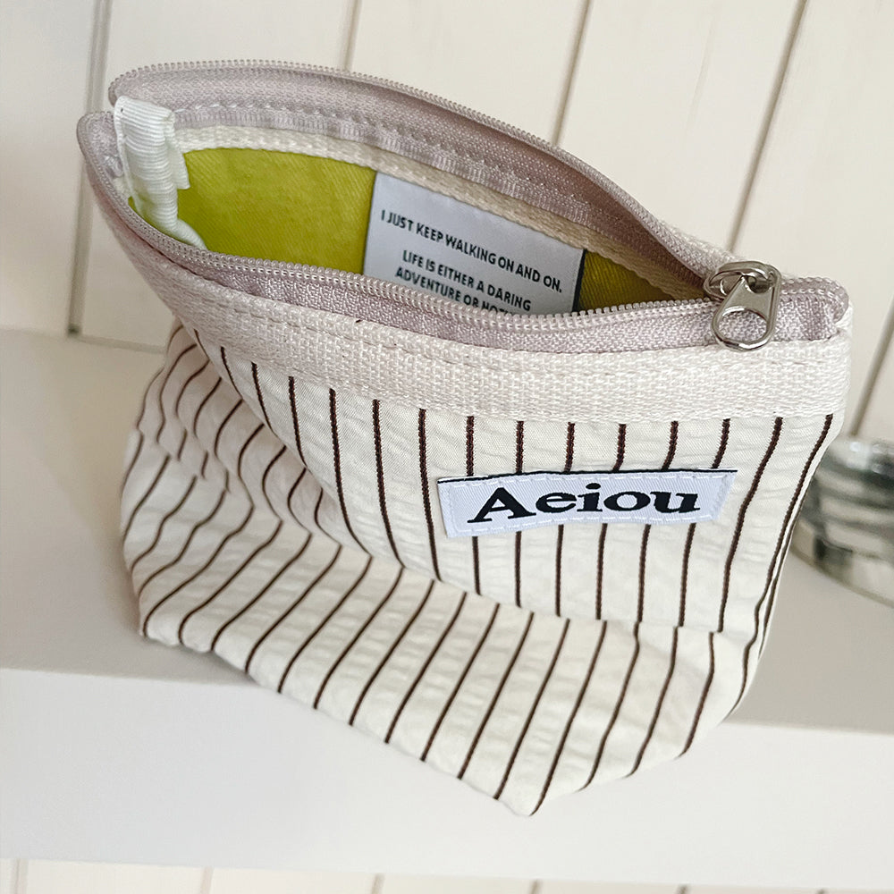 Aeiou Basic Pouch (M size) Bambi Stripe Aeiou  DKshop