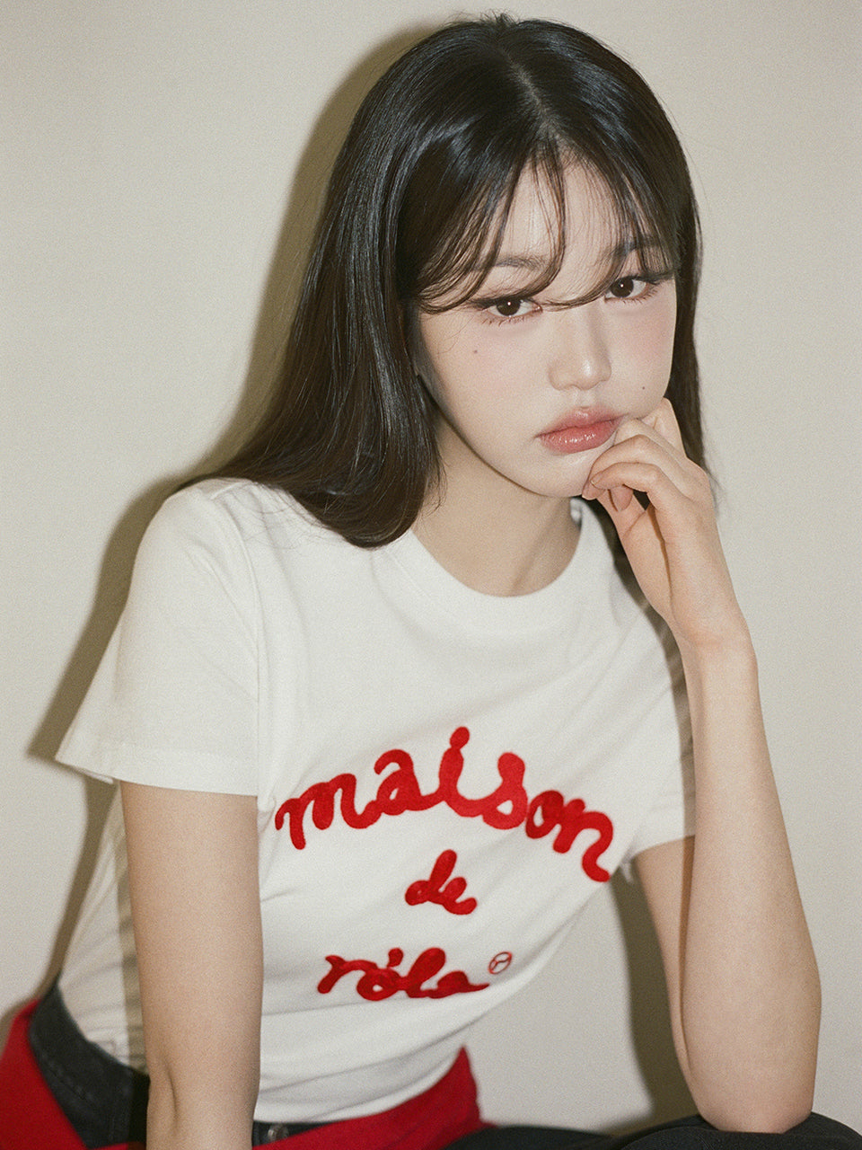 rolarola MAISON DE ROLA EMBROIDERY T Shirt (Jang Wonyoung WAER) Regular price $36.96 rolarola  DKshop