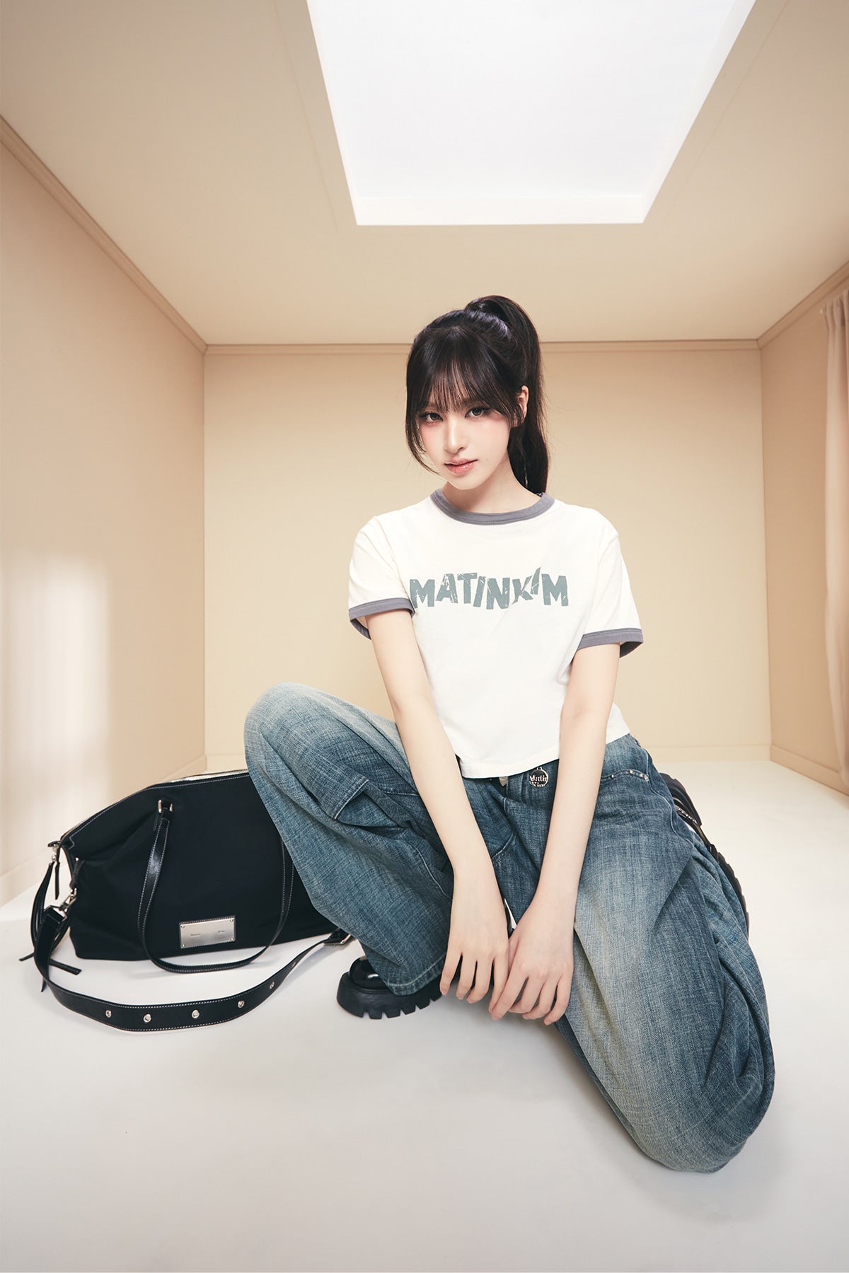Matin Kim STUD POINT DENIM PANTS Matin Kim  DKshop
