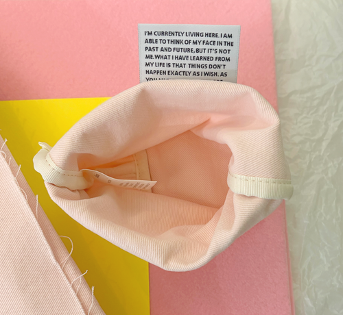 Aeiou Basic Pouch (M size) Pudding Check Mango Aeiou  DKshop