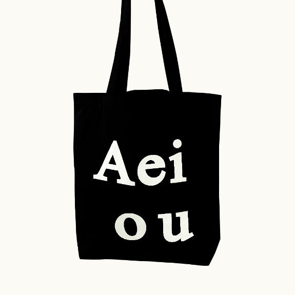 Aeiou Logo Bag (Cotton 100%) Black Aeiou  DKshop