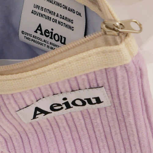 Aeiou Basic Pouch (M size) Cauliflower Pink Corduroy Aeiou  DKshop