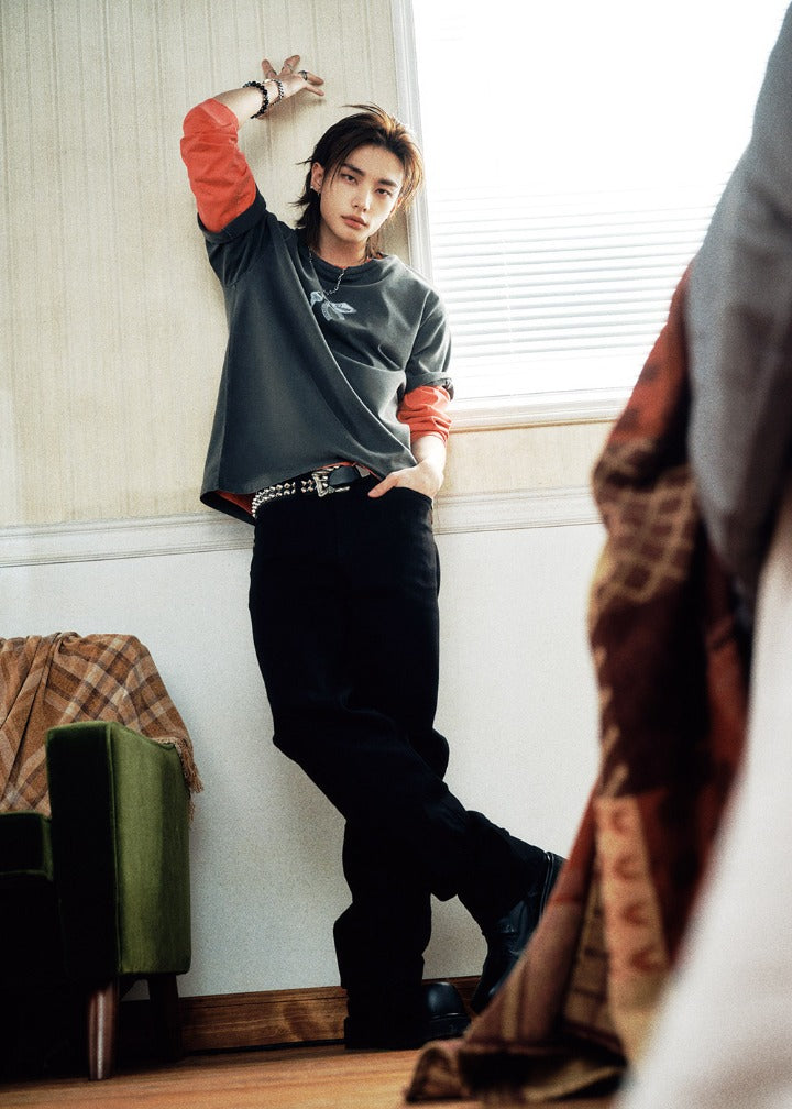 [GUESS X HYUNJIN] Black Wide Pants GUESS  DKshop